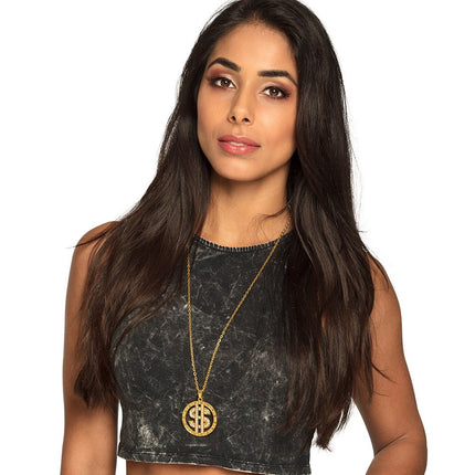 Ketting Dollar Diamanten van Boland koop je bij Partywinkel