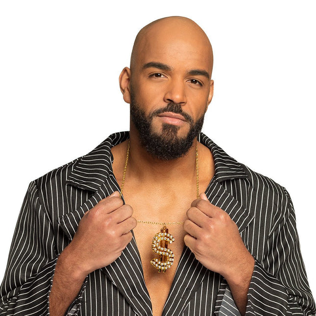 Ketting Dollar Diamanten Goud van Boland koop je bij Partywinkel