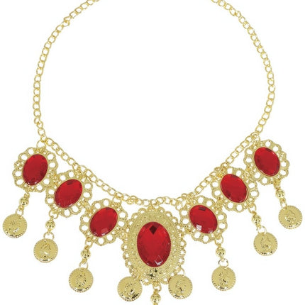 Ketting Goud Rood Diamanten van Fiestas Guirca koop je bij Partywinkel