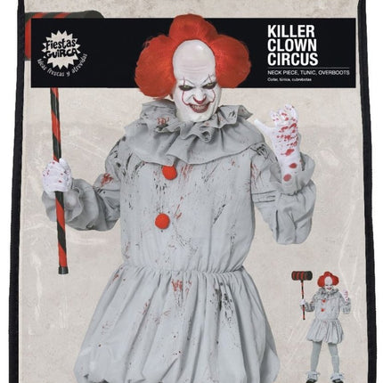 Killer clown Halloween Kostuum Heren Grijs van Fiestas Guirca koop je bij Partywinkel