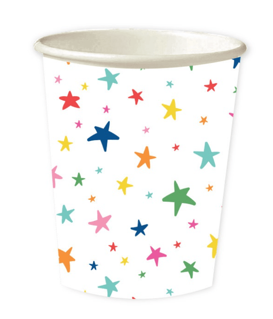 Kleurrijke Sterren Bekers 266ml 8st van Unique koop je bij Partywinkel
