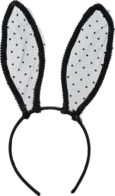 Konijn Haarband Zwart Wit van Fiestas Guirca koop je bij Partywinkel