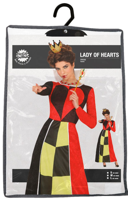 Koningin Jurk Zwart Rood Dames Harten - Partywinkel - 8434077860878