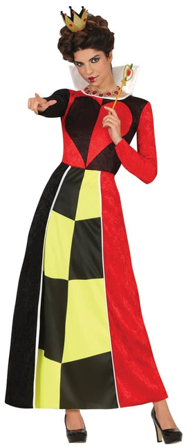 Koningin Jurk Zwart Rood Dames Harten - Partywinkel - 8434077860878