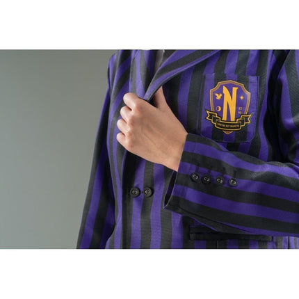 Kostuum Wednesday School Uniform Zwart/Paars van CHAKS koop je bij Partywinkel