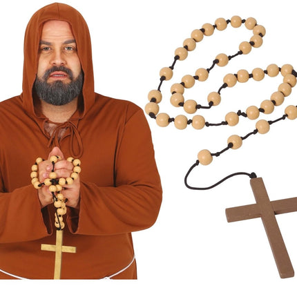 Kralenketting Kruis 75cm van Fiestas Guirca koop je bij Partywinkel