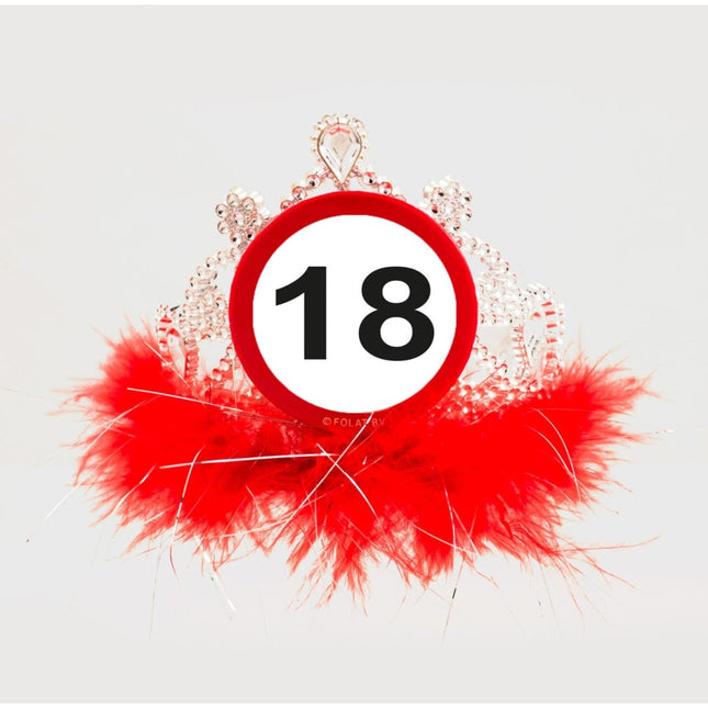 Kroontje 18 Jaar Verkeersbord - Partywinkel - 8714572288187