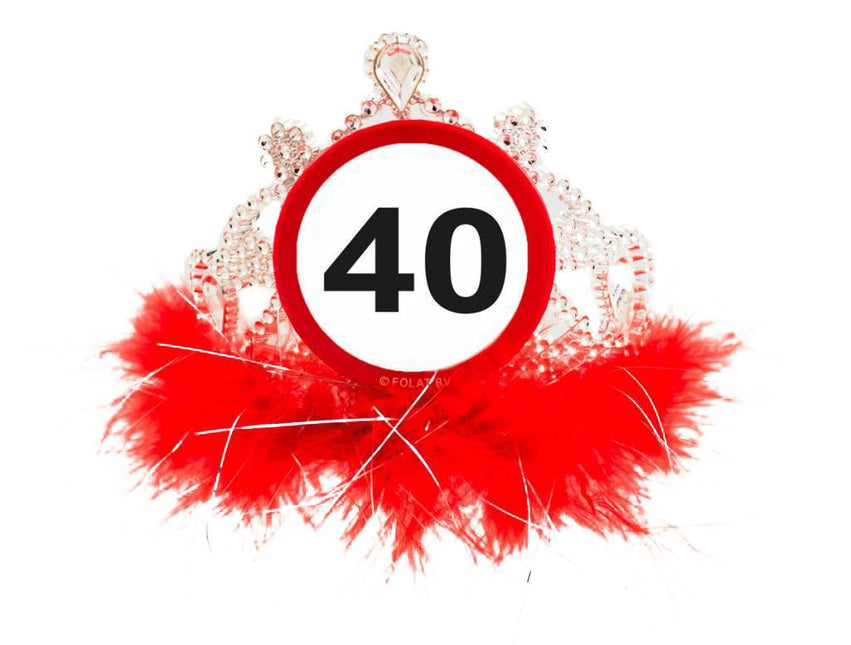 Kroontje 40 Jaar Verkeersbord - Partywinkel - 8714572288408