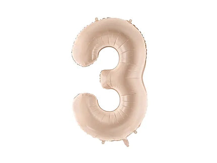 Ballon de 3 ans beige brillant vide 72cm