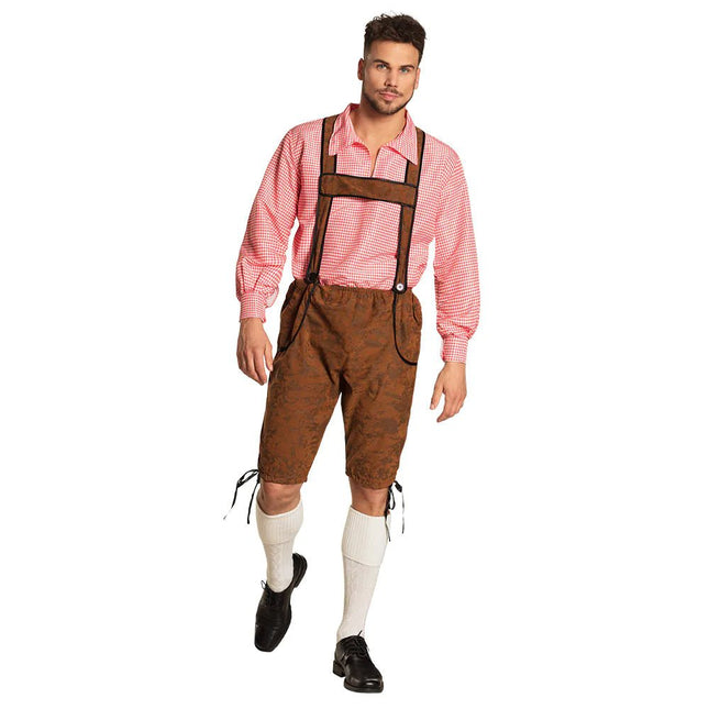 Lederhose Bruin en Blouse - Partywinkel - 8712026835703