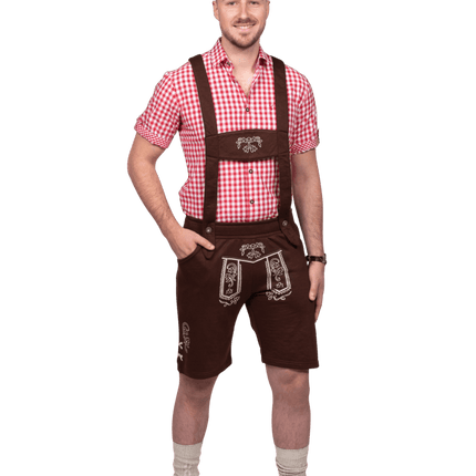 Lederhose Donkerbruin Heren Leer van Haus Huberts koop je bij Partywinkel