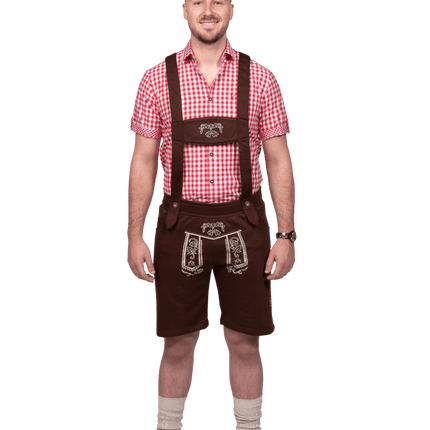 Lederhose Donkerbruin Heren Leer van Haus Huberts koop je bij Partywinkel