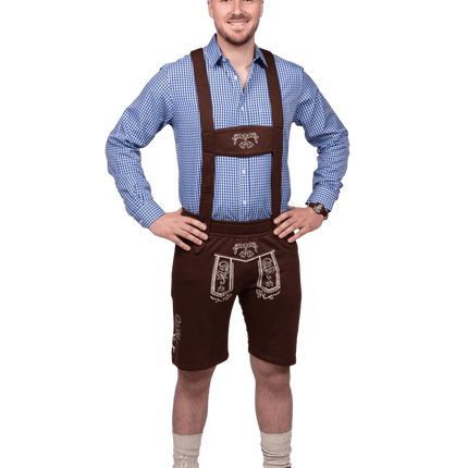 Lederhose Donkerbruin Heren Leer van Haus Huberts koop je bij Partywinkel