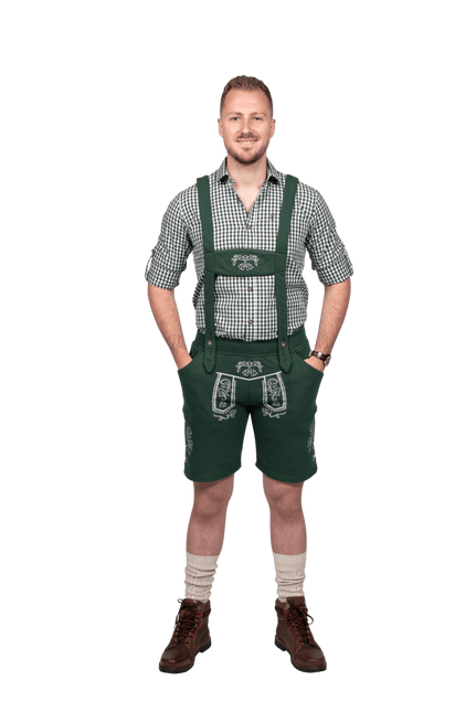 Lederhose Donkergroen Heren Leer van Haus Huberts koop je bij Partywinkel