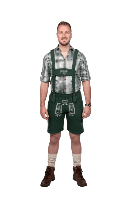 Lederhose Donkergroen Heren Leer van Haus Huberts koop je bij Partywinkel