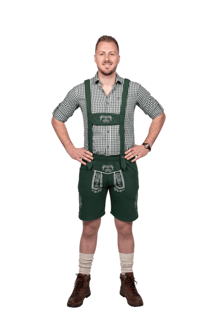 Lederhose Donkergroen Heren Leer van Haus Huberts koop je bij Partywinkel