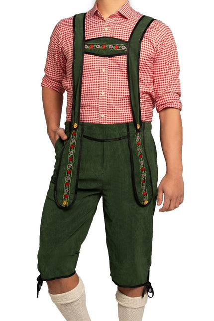 Lederhose Groen Lang Met Blouse van Partychimp koop je bij Partywinkel