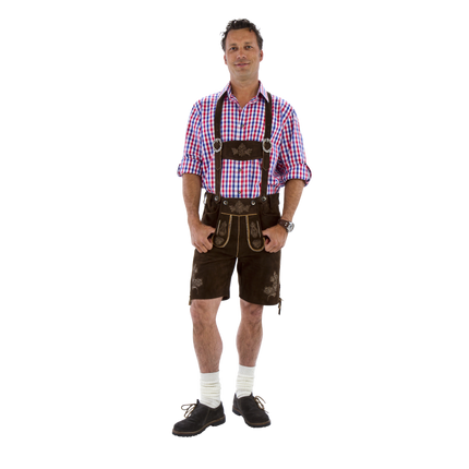 Lederhose short brown GEITENLEER/ kurz braun ZIEGENLEDER