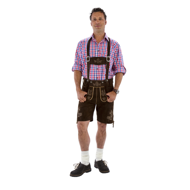 Lederhose short brown GEITENLEER/ kurz braun ZIEGENLEDER