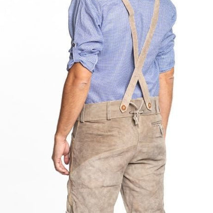 Lederhose Leer Kort Lichtbruin en Riem van Tannhauser koop je bij Partywinkel