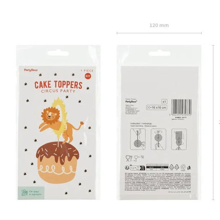 Leeuw Taarttopper 16cm van Partydeco koop je bij Partywinkel
