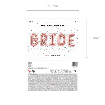 Letterballon Set Bride Rose Goud Leeg 2,8m van Partydeco koop je bij Partywinkel