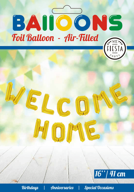 Letterballon Set Welcome Home Goud van WeFiesta koop je bij Partywinkel