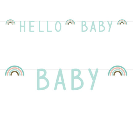 Letterslinger Hello Baby 1,4m van Haza Witbaard koop je bij Partywinkel
