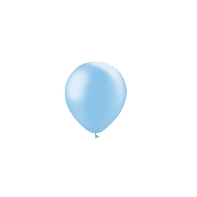 Lichtblauwe Ballonnen Metallic 13cm 100st van Balloonia koop je bij Partywinkel