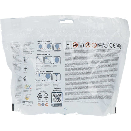 Lichtblauwe Ballonnen Metallic Sky Blue 33cm 50st van Folat koop je bij Partywinkel