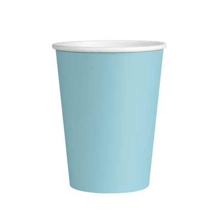 Lichtblauwe Bekers 7cm 8st van Paper Dreams koop je bij Partywinkel
