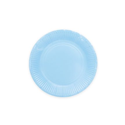 Lichtblauwe Borden Papier 18cm 8st van WeFiesta koop je bij Partywinkel