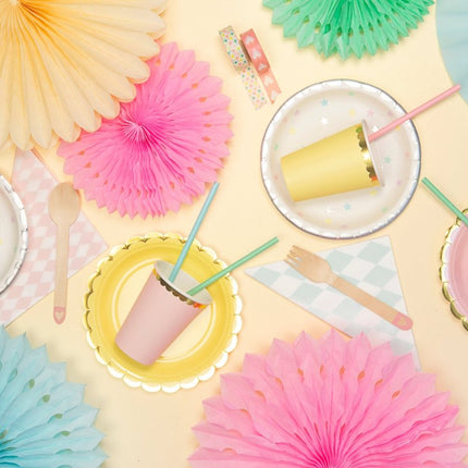 Lichtgroene Papieren Waaiers 20cm 3st van Partydeco koop je bij Partywinkel