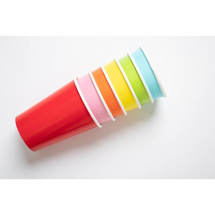 Lichtroze Bekers Karton 350ml 8st van Folat koop je bij Partywinkel