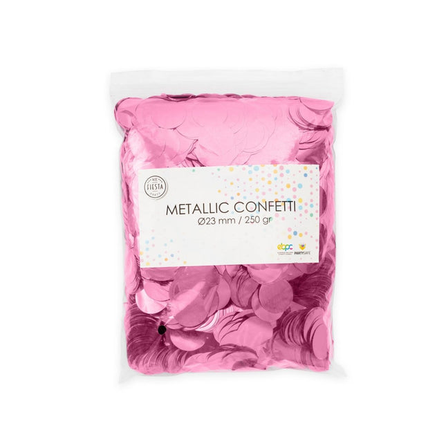 Lichtroze Confetti Metallic 250gr van WeFiesta koop je bij Partywinkel