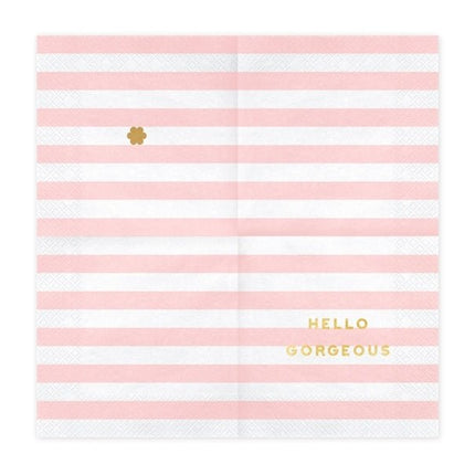Lichtroze Servetten Hello Gorgeous 33cm 20st van Partydeco koop je bij Partywinkel