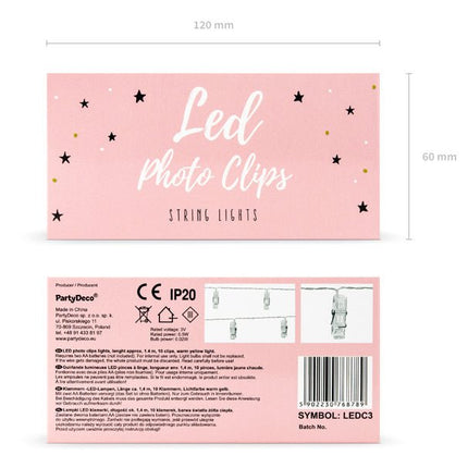 Lichtslinger LED Knijpers 1,4m van Partydeco koop je bij Partywinkel