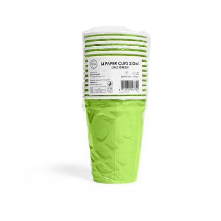 Lime Groene Bekers Papier 350ml 10st van WeFiesta koop je bij Partywinkel