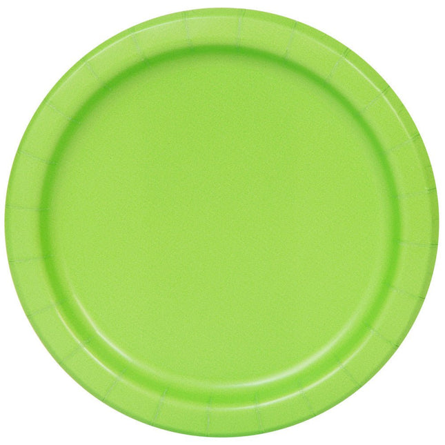 Lime Groene Borden Rond 17,5cm 8st van Unique koop je bij Partywinkel