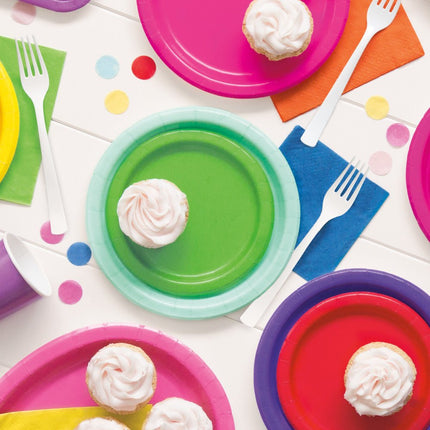 Lime Groene Borden Rond 17,5cm 8st van Unique koop je bij Partywinkel