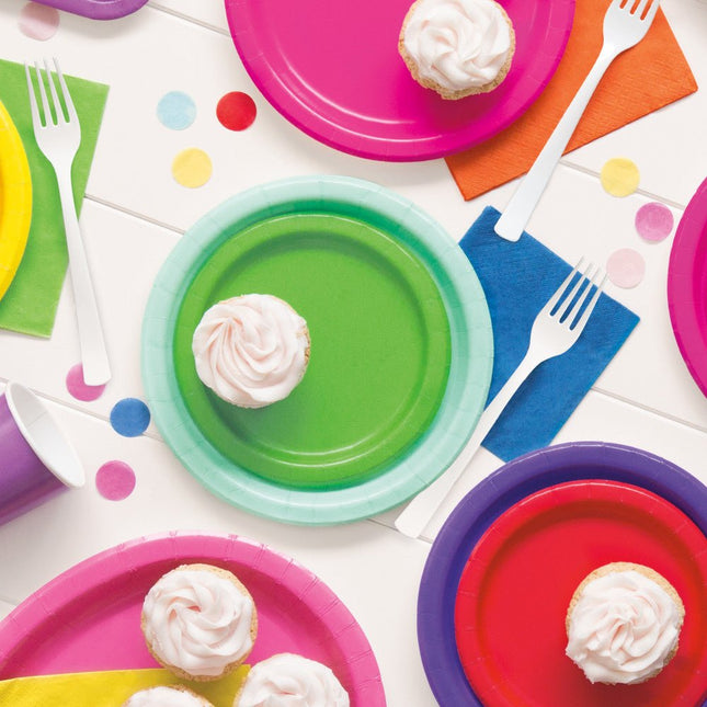 Lime Groene Borden Rond 17,5cm 8st van Unique koop je bij Partywinkel