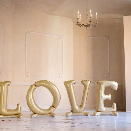 Love Ballonnen Set Goud Leeg 3,5m van Partydeco koop je bij Partywinkel