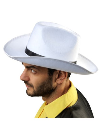 Chapeau de cowboy Lucky Luke blanc, taille unique