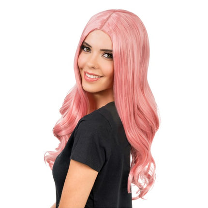 Perruque Luna rose pâle 66 cm