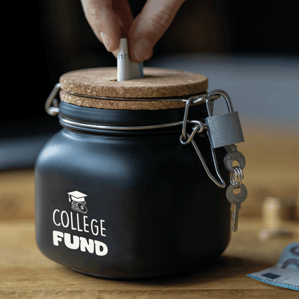 Tirelire noire College Fund 12.5cm