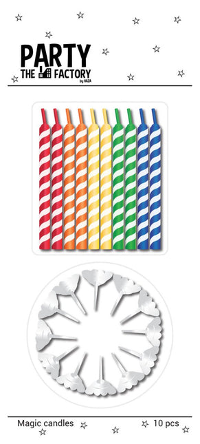 Magic Kaarsjes met Houders 6cm 10st van Haza Witbaard koop je bij Partywinkel