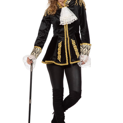 Markiezin Jas Zwart Goud Dames van Wilbers & Wilbers koop je bij Partywinkel