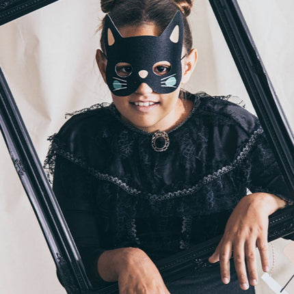 Masker Happy Halloween Zwarte Kat van Folat koop je bij Partywinkel