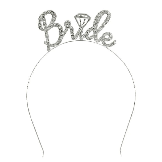 Metalen diadeem 'Bride' diamant van Boland koop je bij Partywinkel