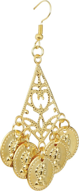 Metallic Oorbellen Munten Goud 5cm van Fiestas Guirca koop je bij Partywinkel